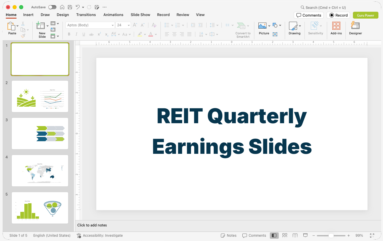 REIT Quarterly Earnings Slides