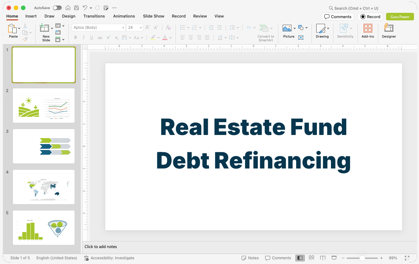 Real Estate Fund Debt Refinancing Presentation