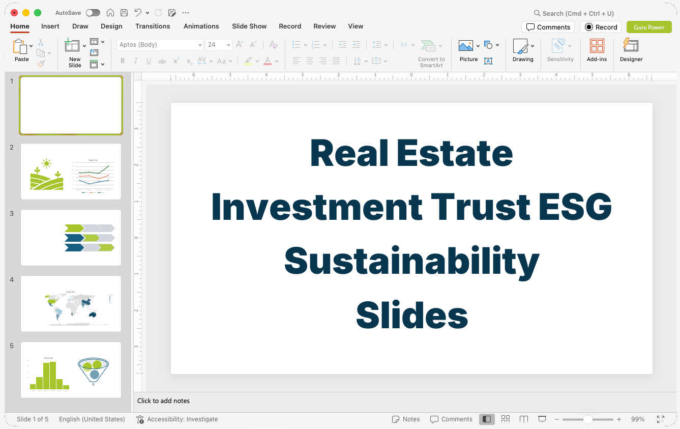 Real Estate Investment Trust ESG Sustainability Slides