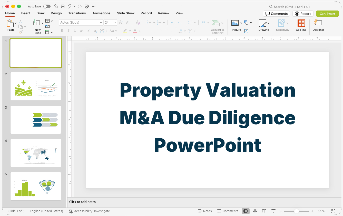 Property Valuation M&A Due Diligence PowerPoint