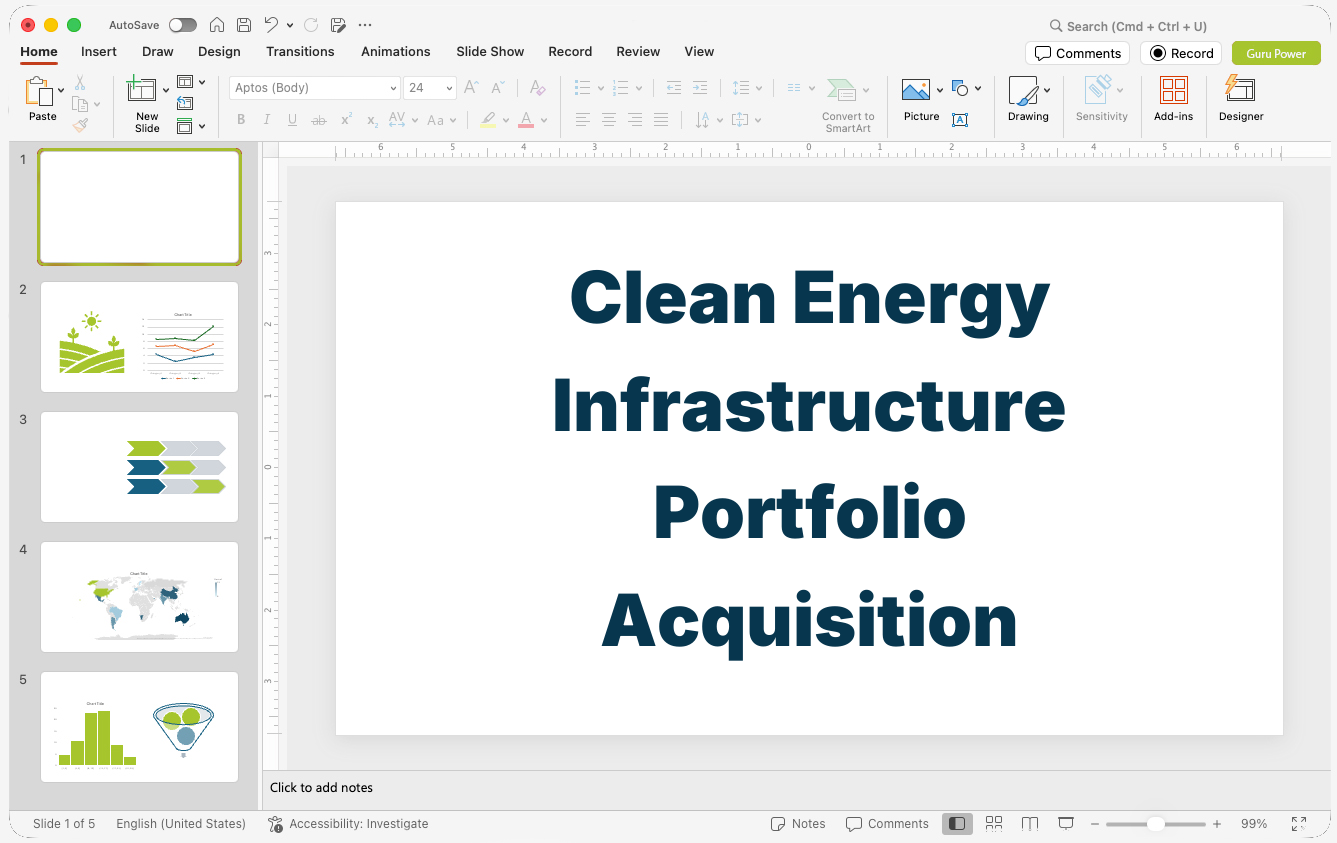 Clean Energy Infrastructure Portfolio Acquisition Pitch Deck