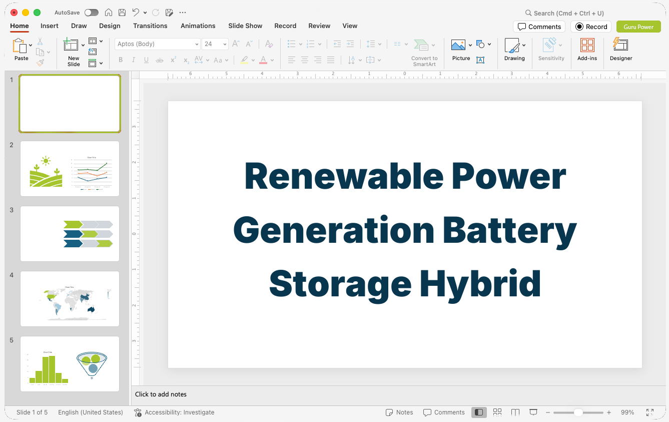 Renewable Power Generation Battery Storage Hybrid Presentation