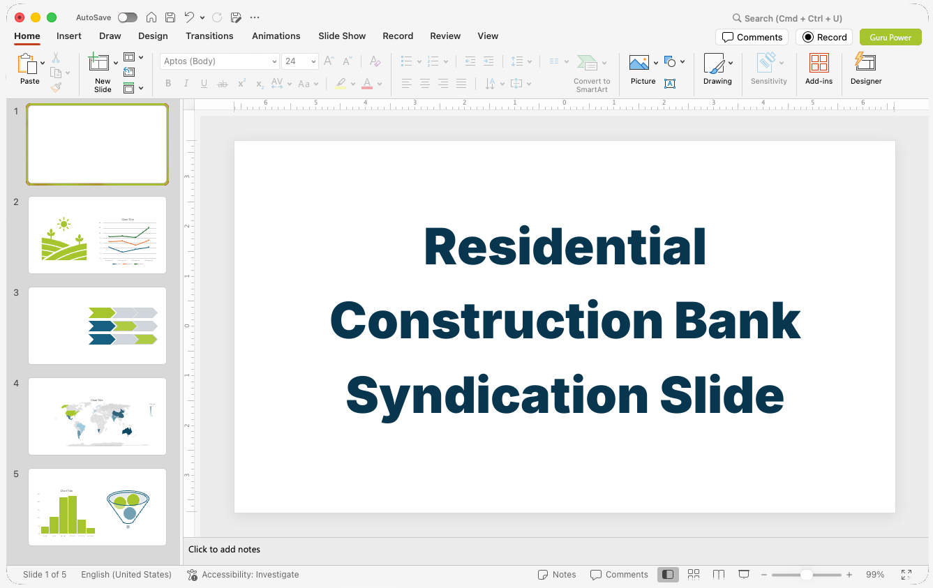 Residential Construction Bank Syndication Slide-Deck