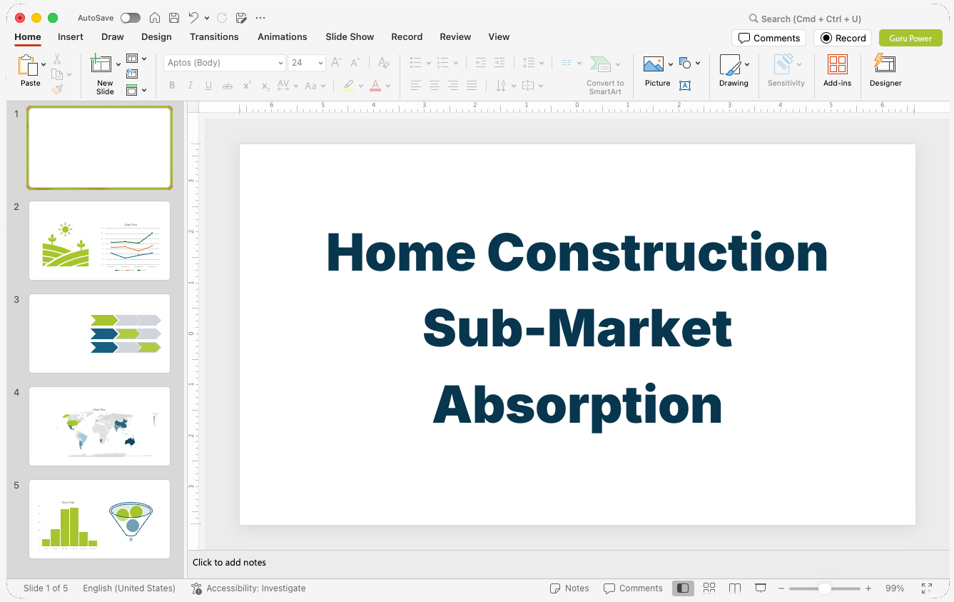 Home Construction Sub-Market Absorption Pitch-Deck
