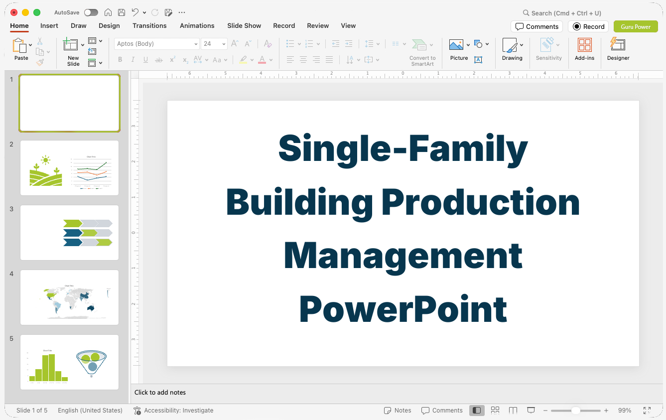 Single-Family Building Production Management PowerPoint