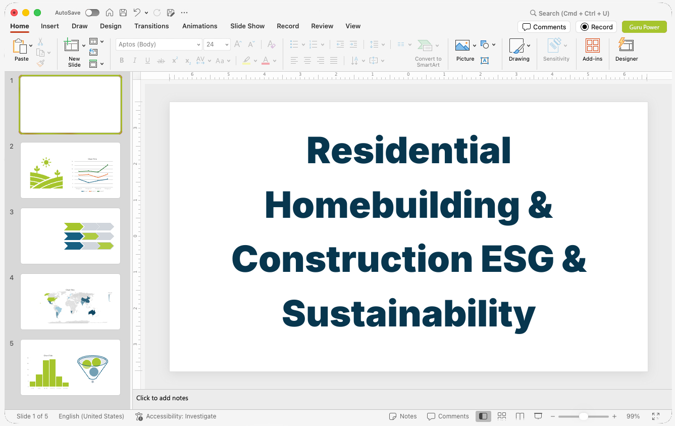 Residential Homebuilding & Construction ESG & Sustainability Deck