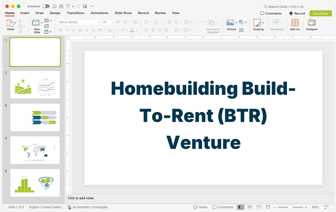 Homebuilding Build-To-Rent (BTR) Venture Presentation