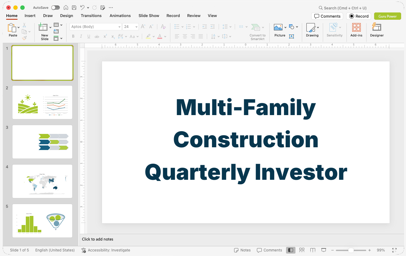 Multi-Family Construction Quarterly Investor Presentation