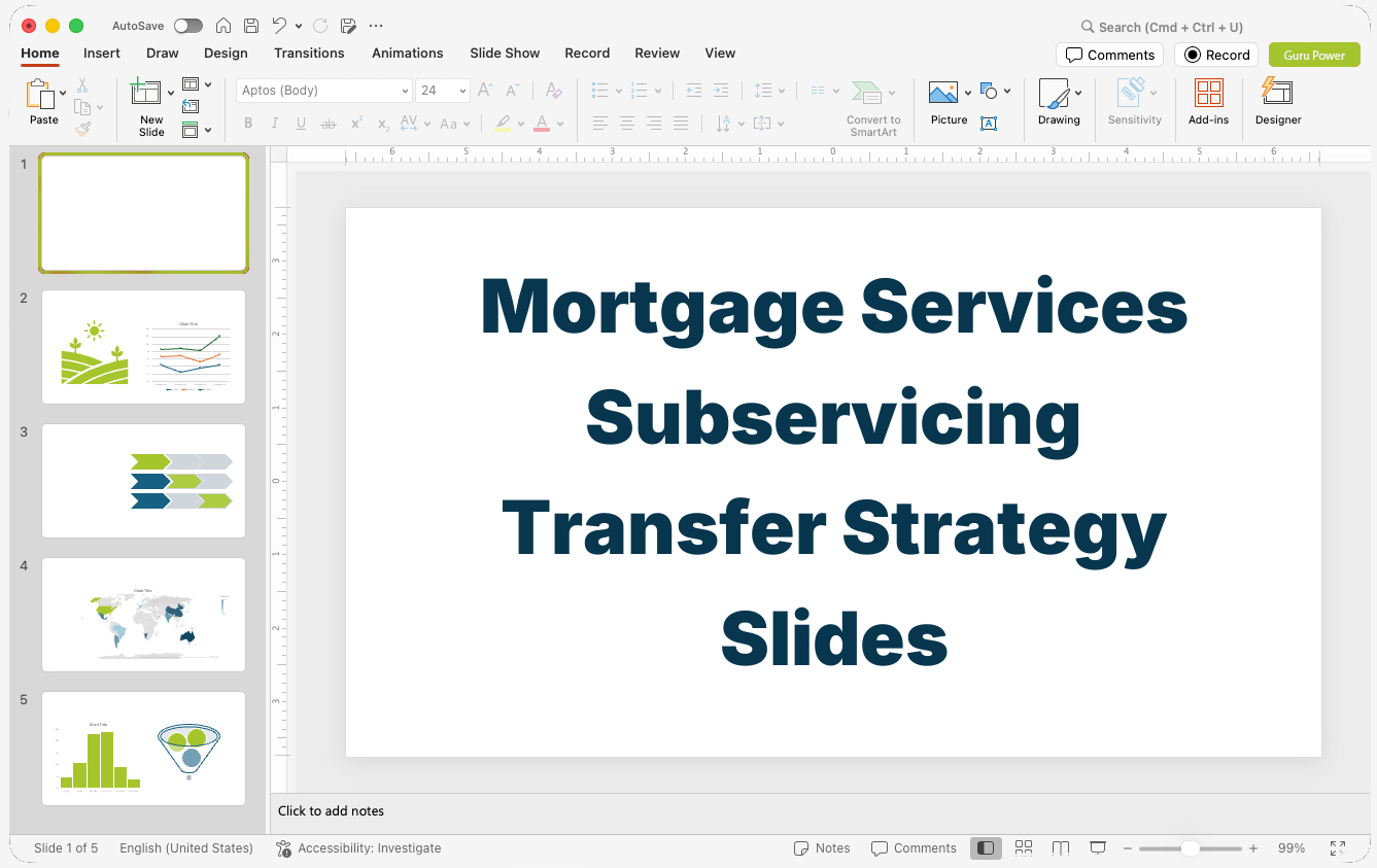 Mortgage Services Subservicing Transfer Strategy Slides