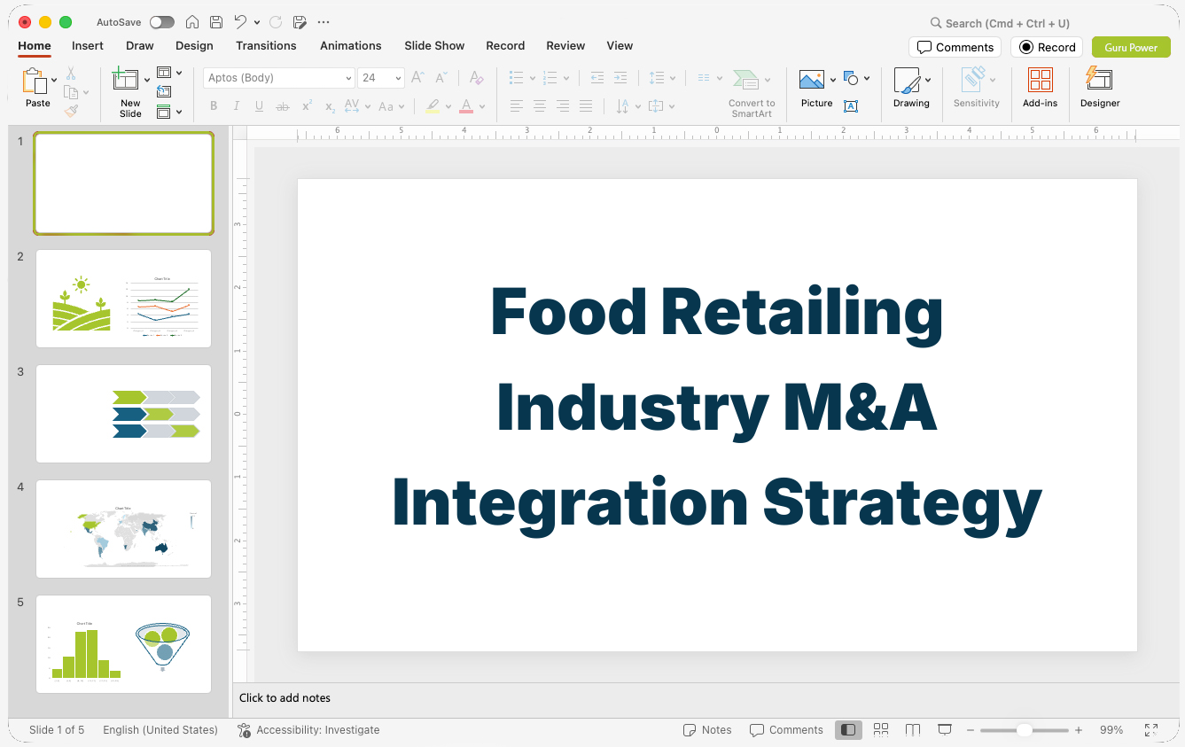 Food Retailing Industry M&A Integration Strategy Presentation