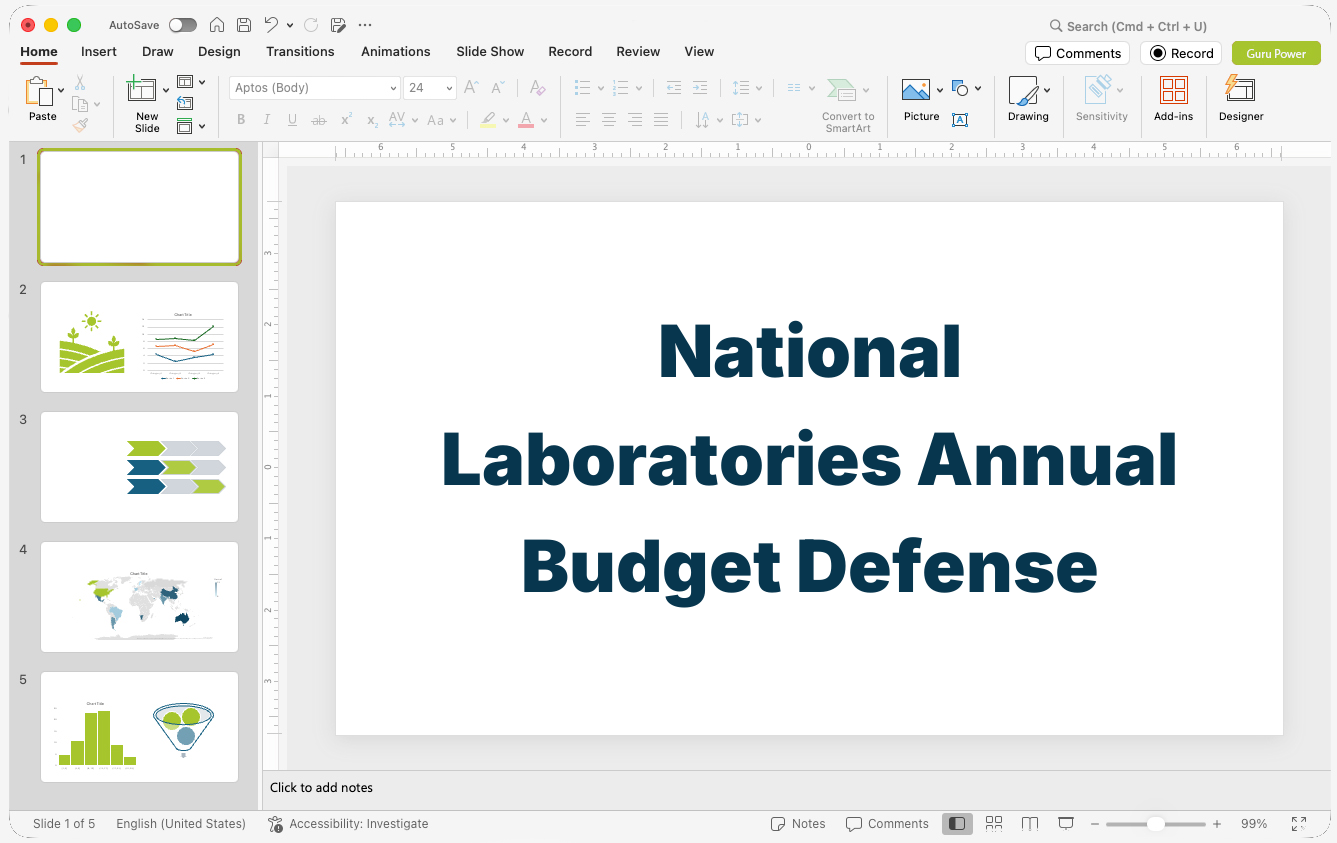 National Laboratories Annual Budget Defense Presentation