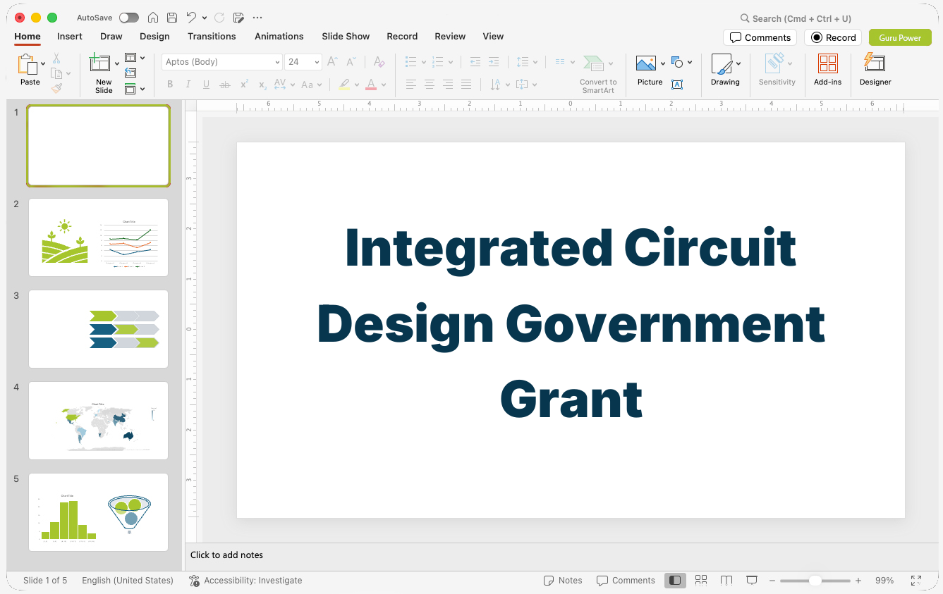 Integrated Circuit Design Government Grant Pitch-Deck