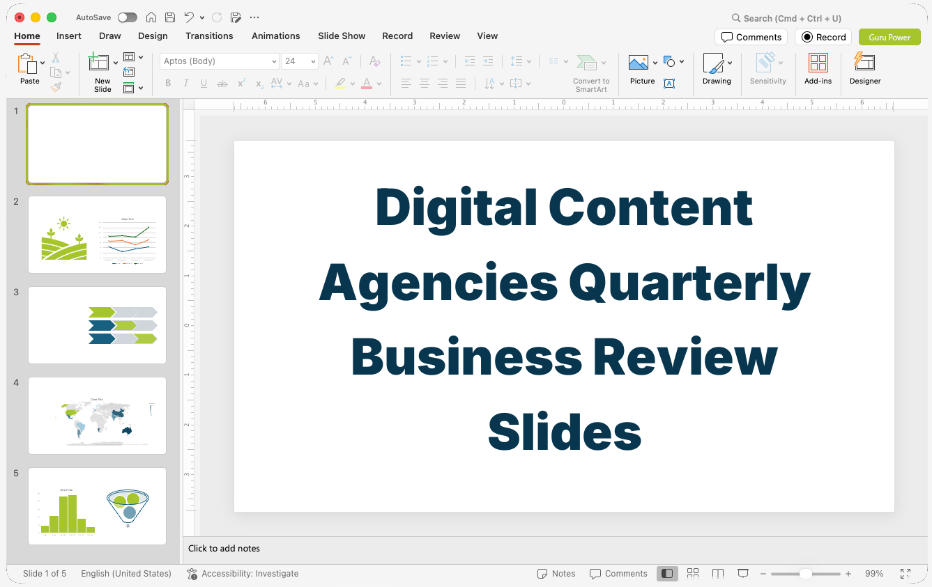 Digital Content Agencies Quarterly Business Review Slides