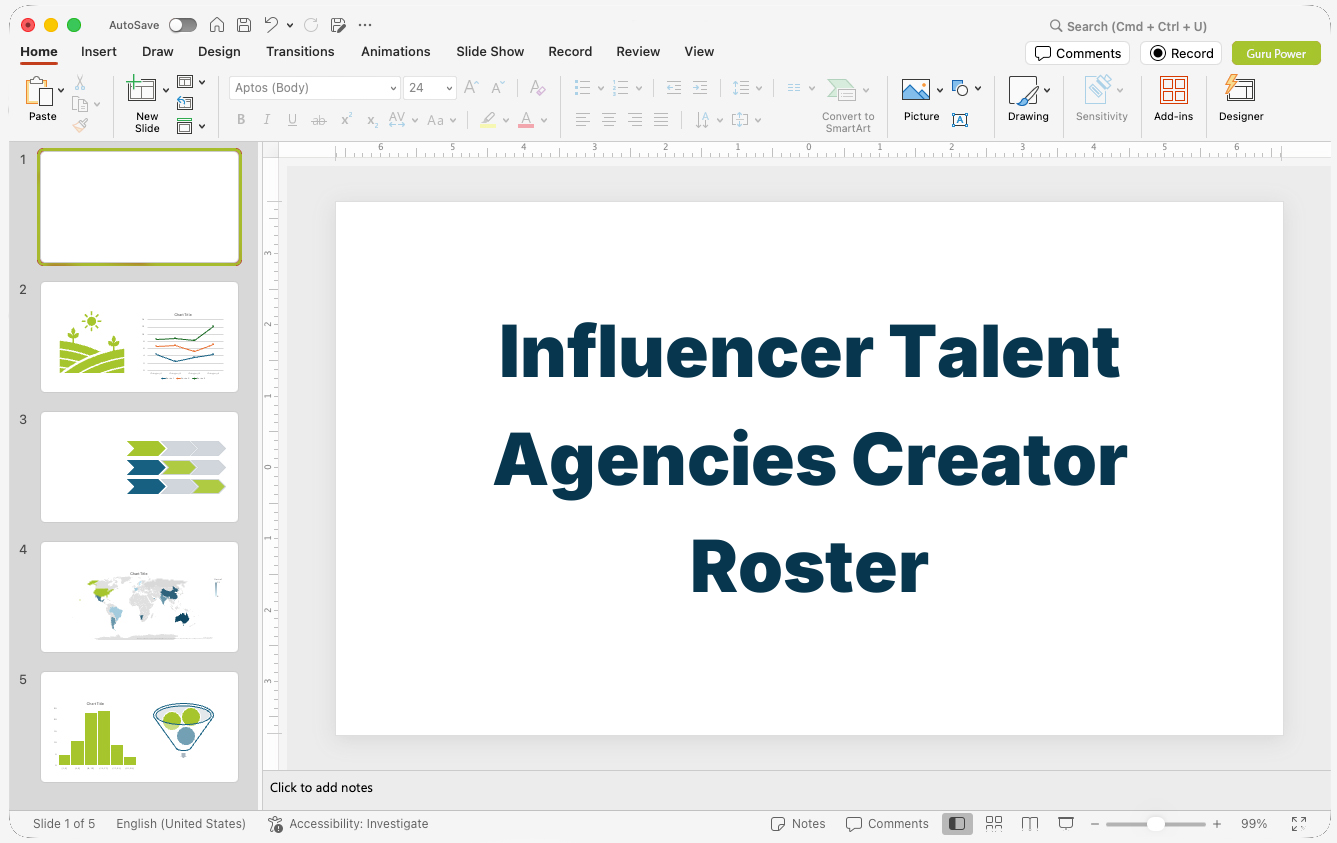 Influencer Talent Agencies Creator Roster Presentation