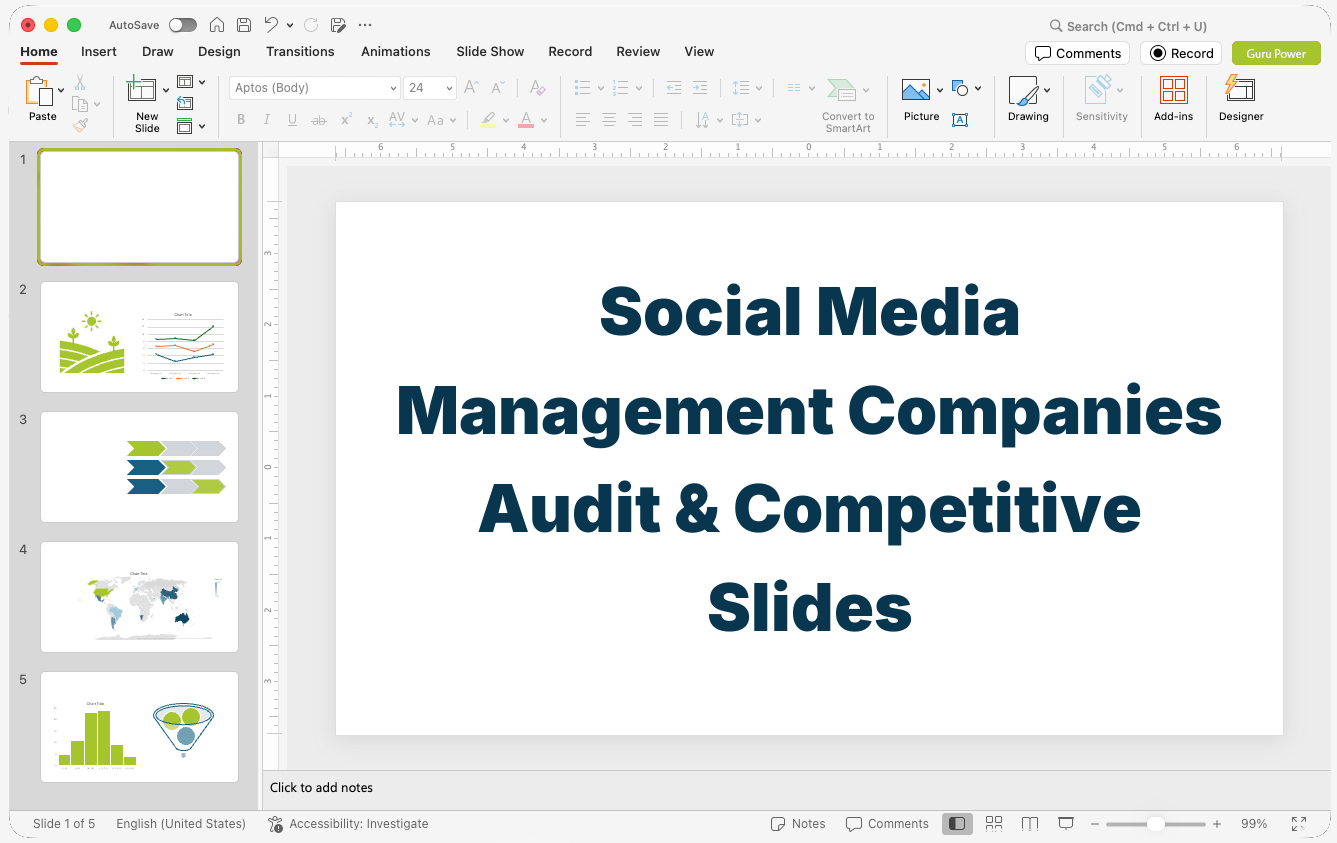 Social Media Management Companies Audit & Competitive Slides