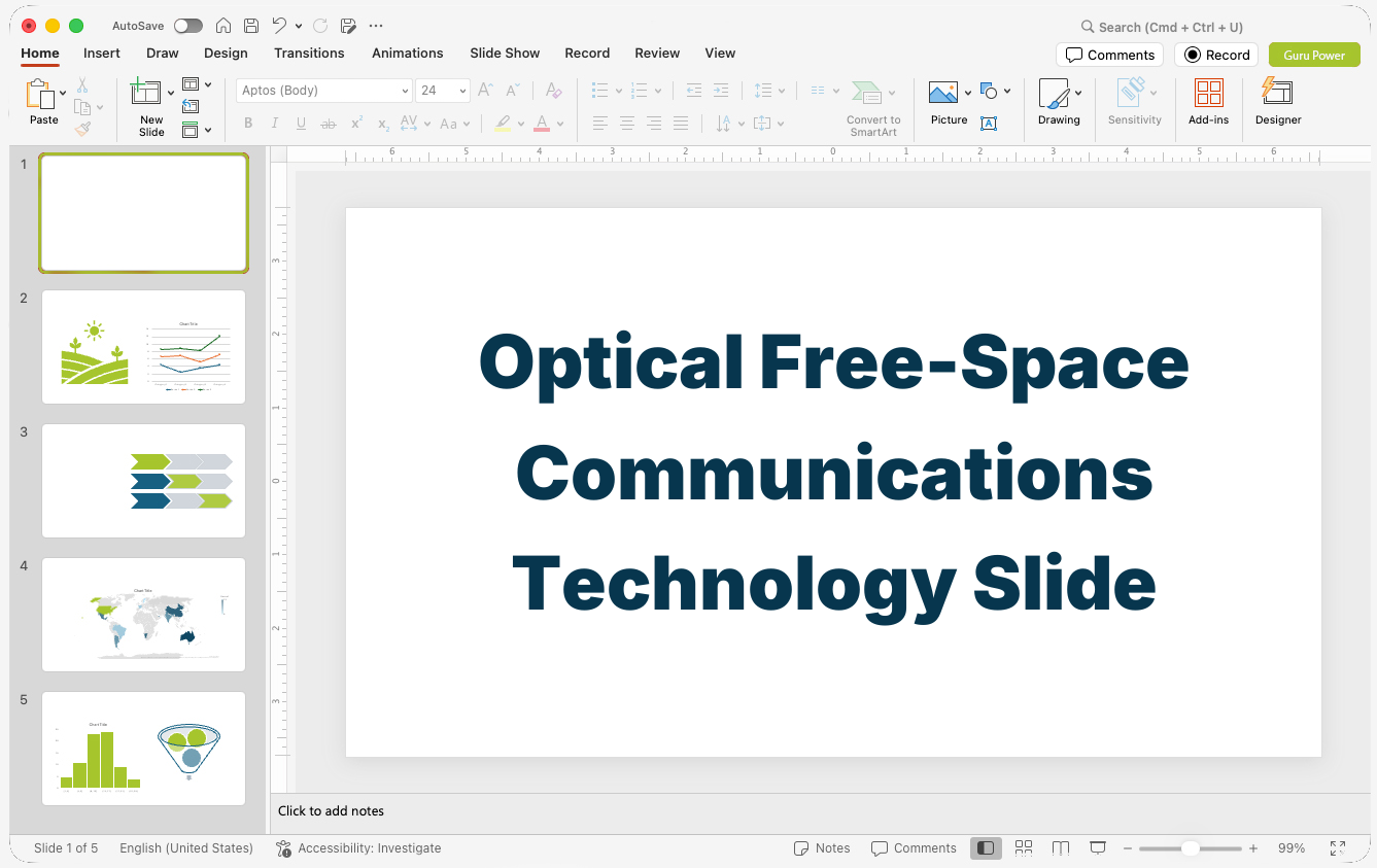 Optical Free-Space Communications Technology Slide Deck