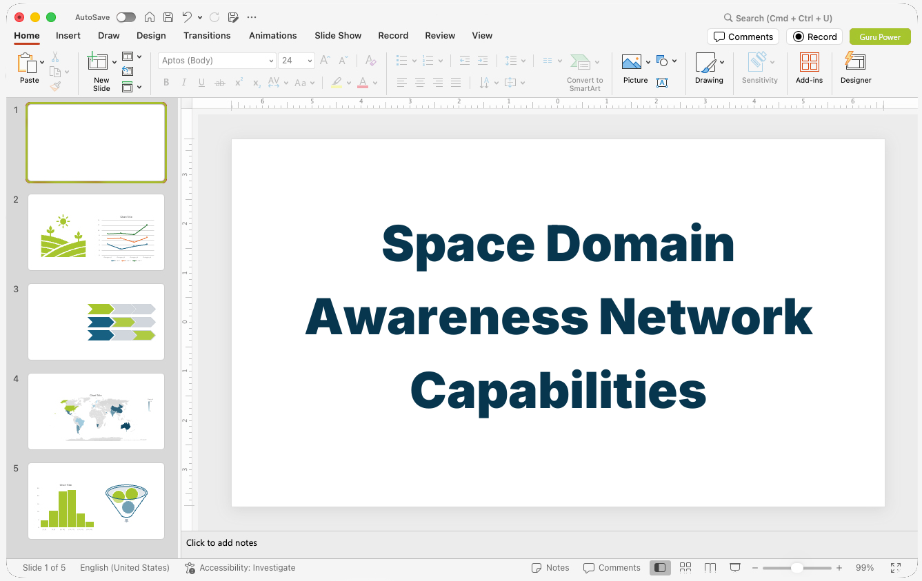 Space Domain Awareness Network Capabilities Pitch-Deck