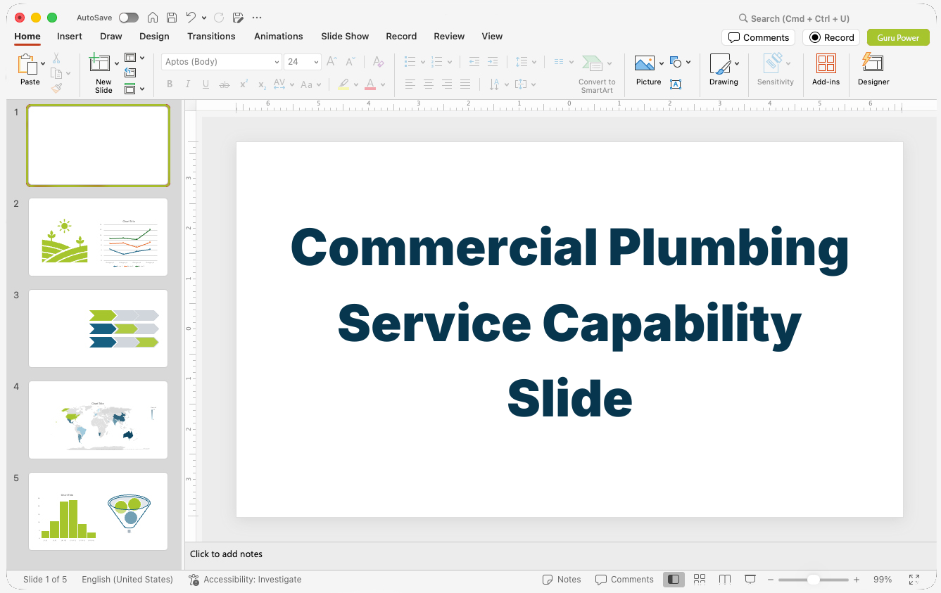 Commercial Plumbing Service Capability Slide-Deck