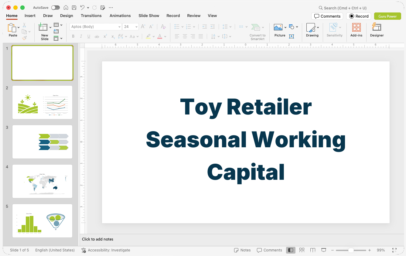 Toy Retailer Seasonal Working Capital Deck
