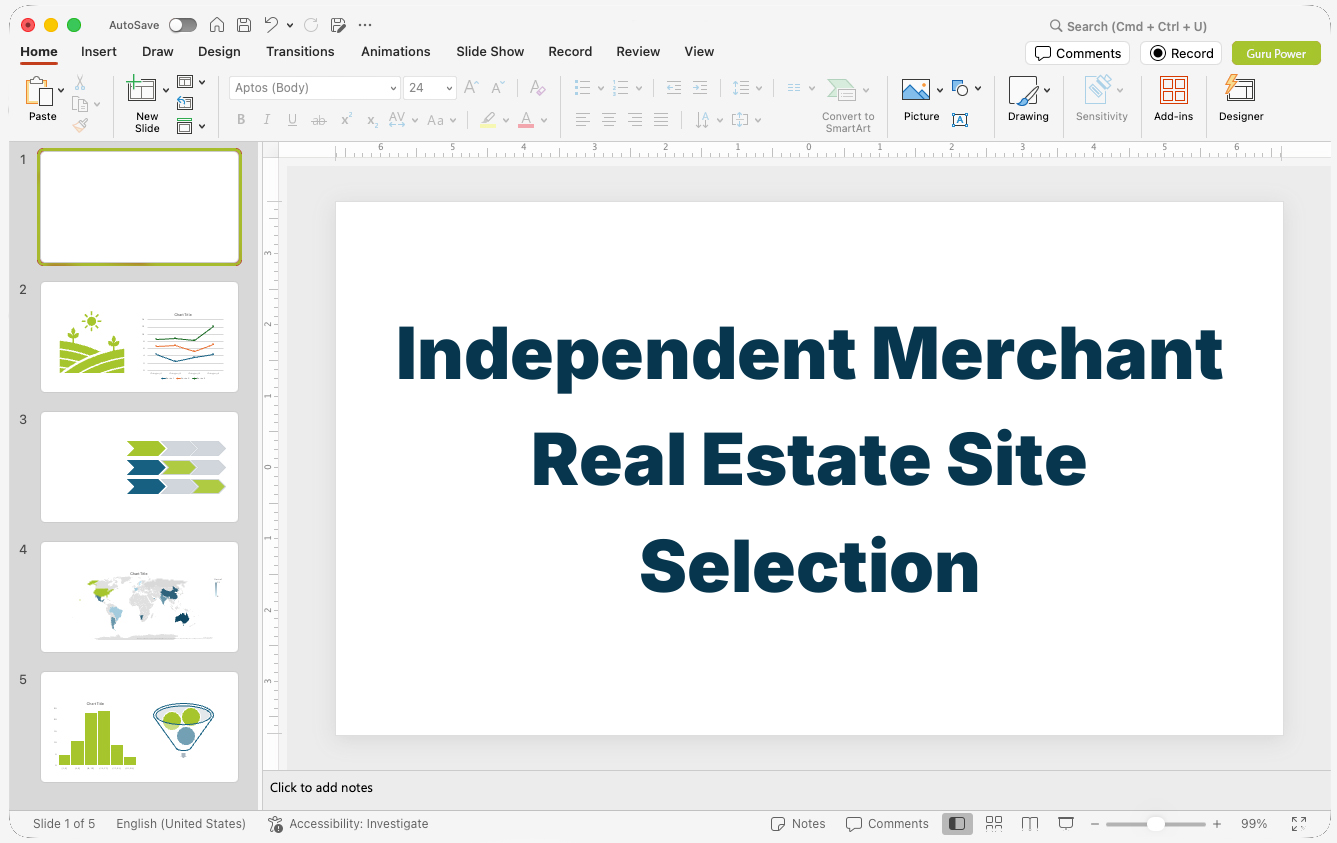 Independent Merchant Real Estate Site Selection Deck