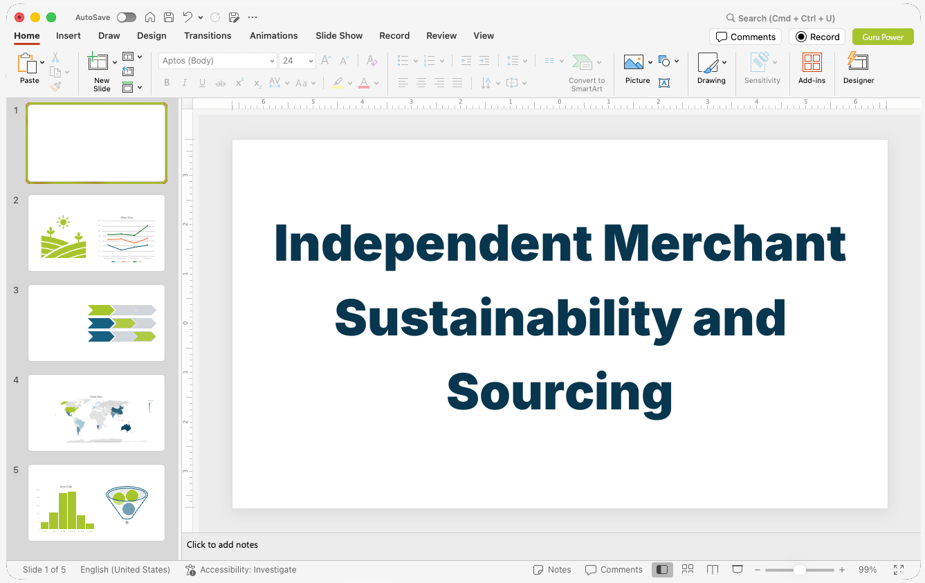 Independent Merchant Sustainability and Sourcing Deck