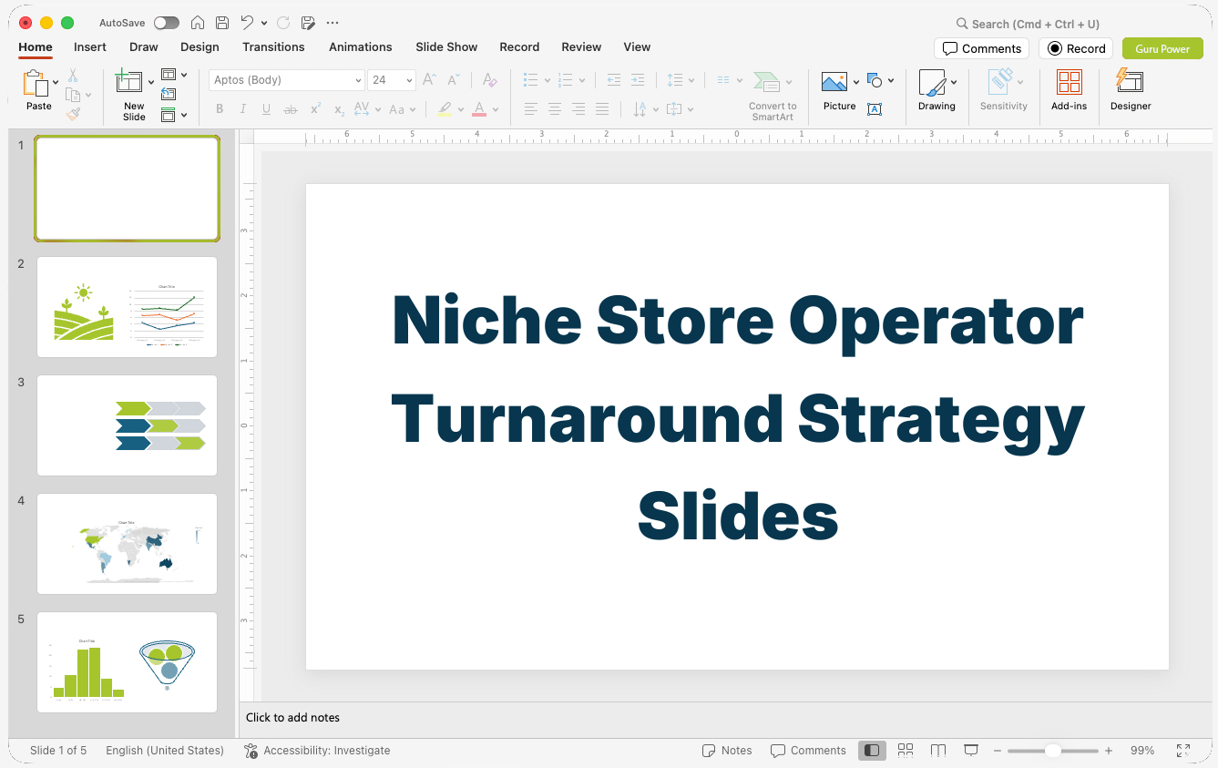 Niche Store Operator Turnaround Strategy Slides
