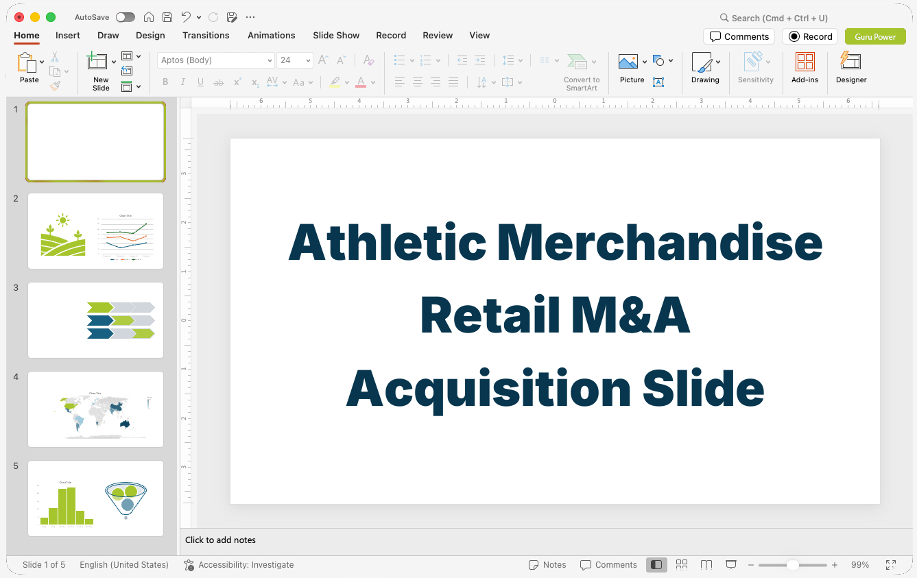 Athletic Merchandise Retail M&A Acquisition Slide-Deck
