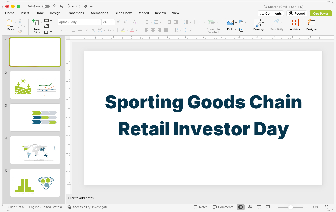 Sporting Goods Chain Retail Investor Day Pitch-Deck