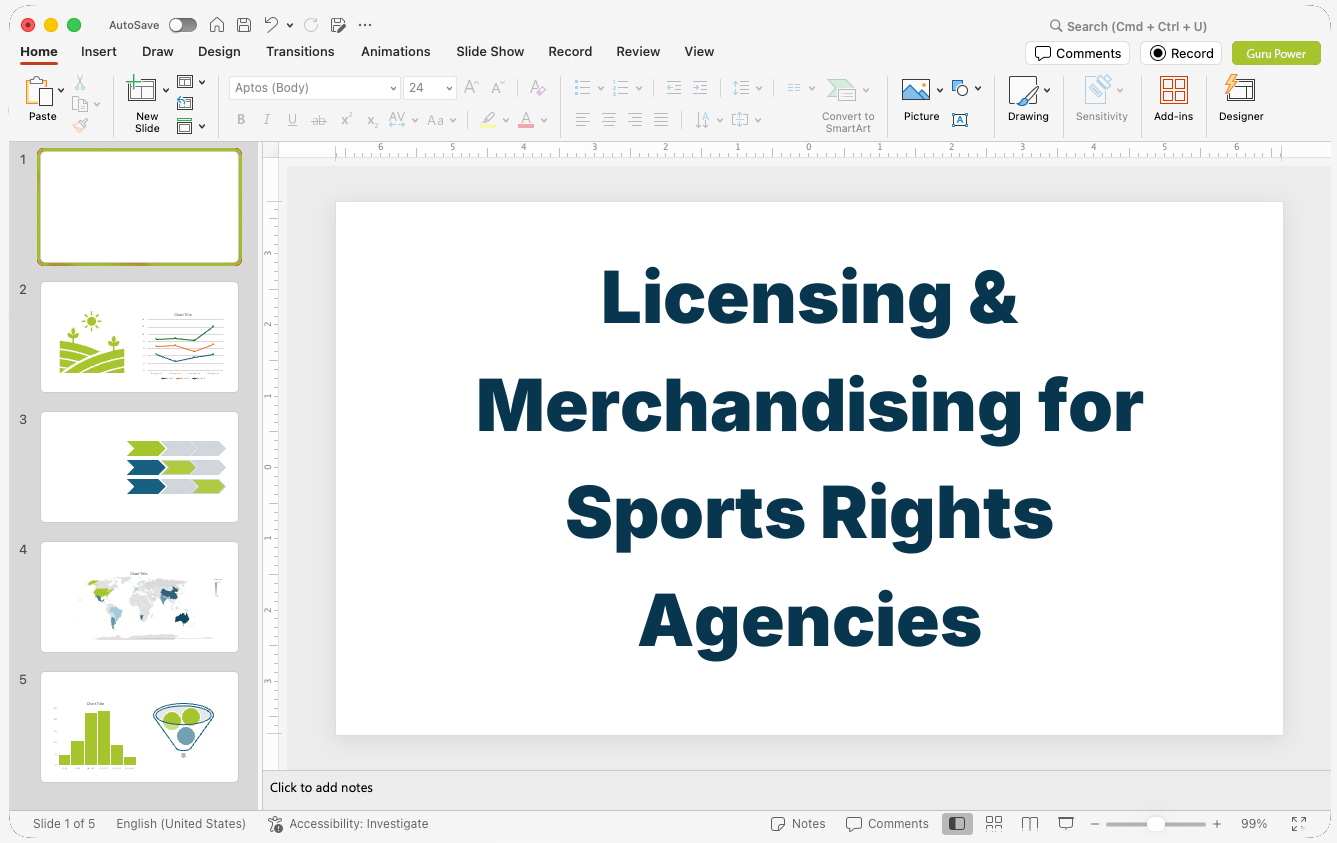 Licensing & Merchandising Presentation for Sports Rights Agencies