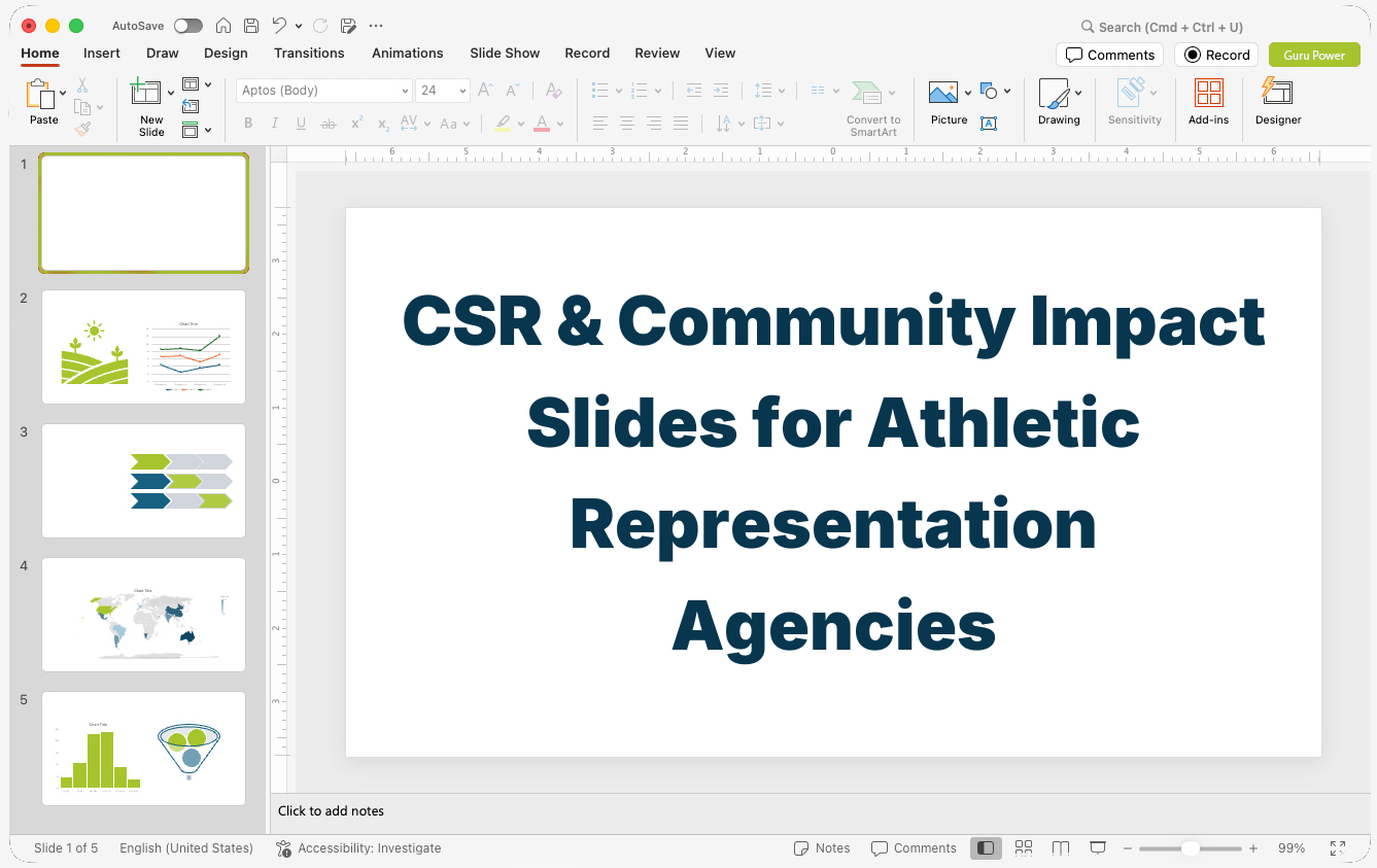 CSR & Community Impact Slides for Athletic Representation Agencies