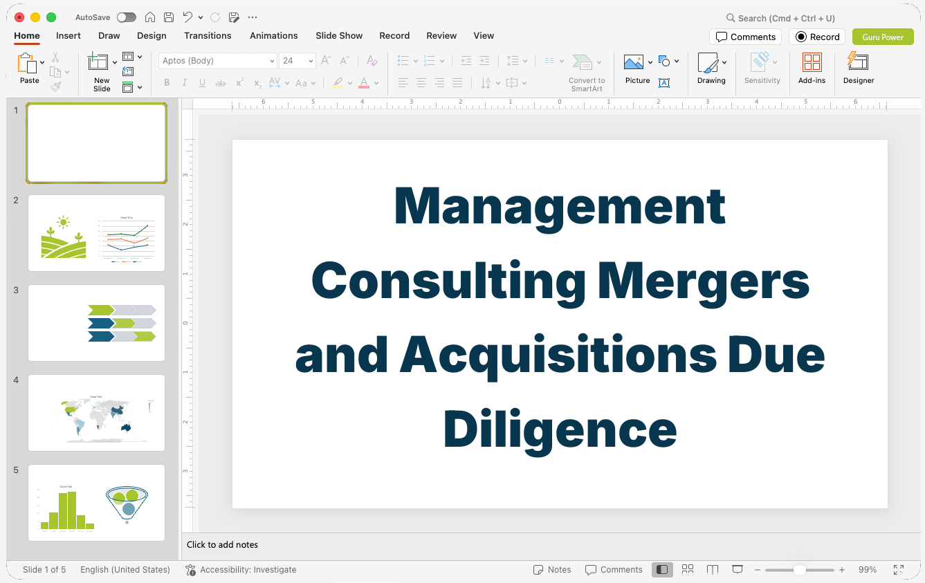Management Consulting Mergers and Acquisitions Due Diligence Presentation