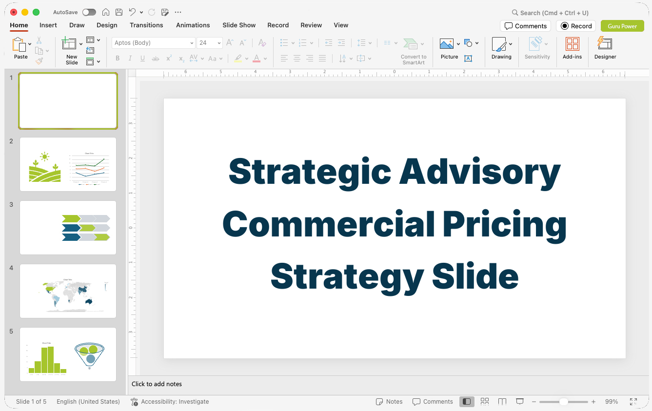 Strategic Advisory Commercial Pricing Strategy Slide-Deck