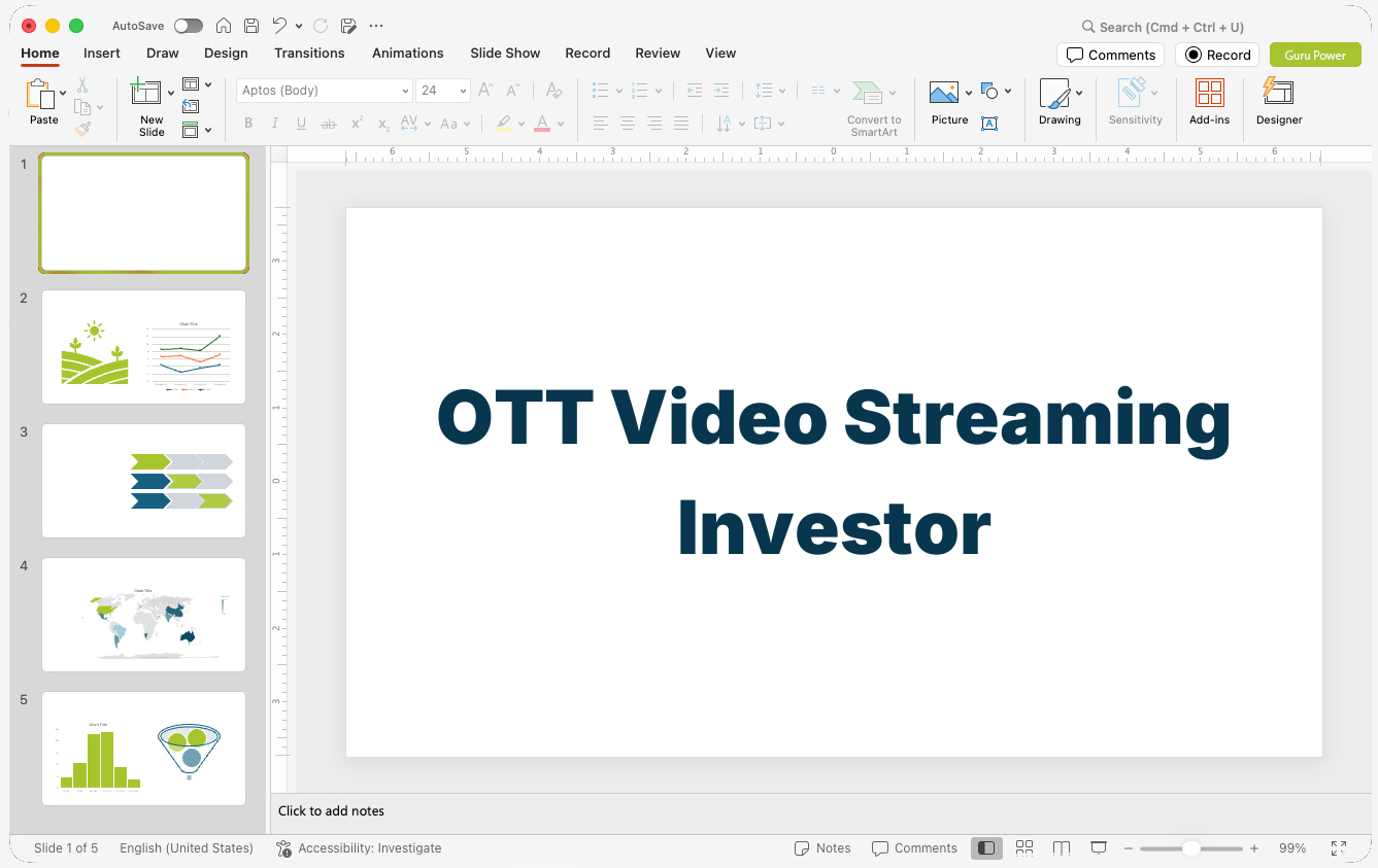 OTT Video Streaming Investor Pitch Deck Presentation