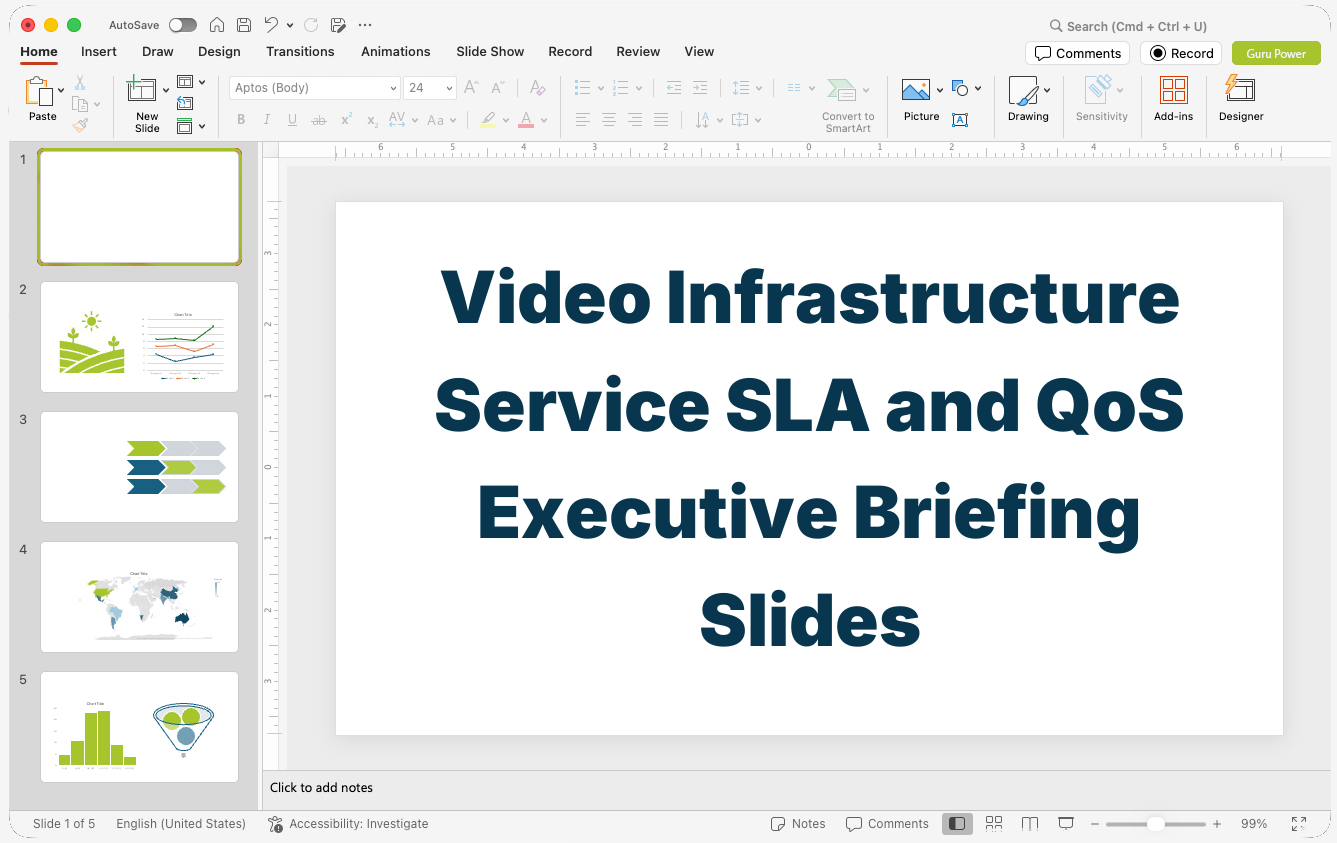 Video Infrastructure Service SLA and QoS Executive Briefing Slides