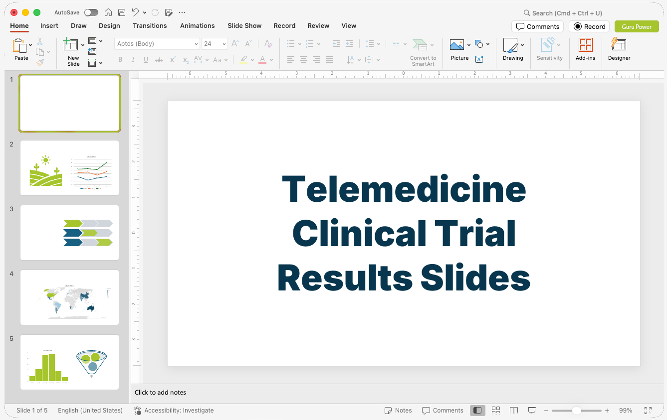 Telemedicine Clinical Trial Results Slides