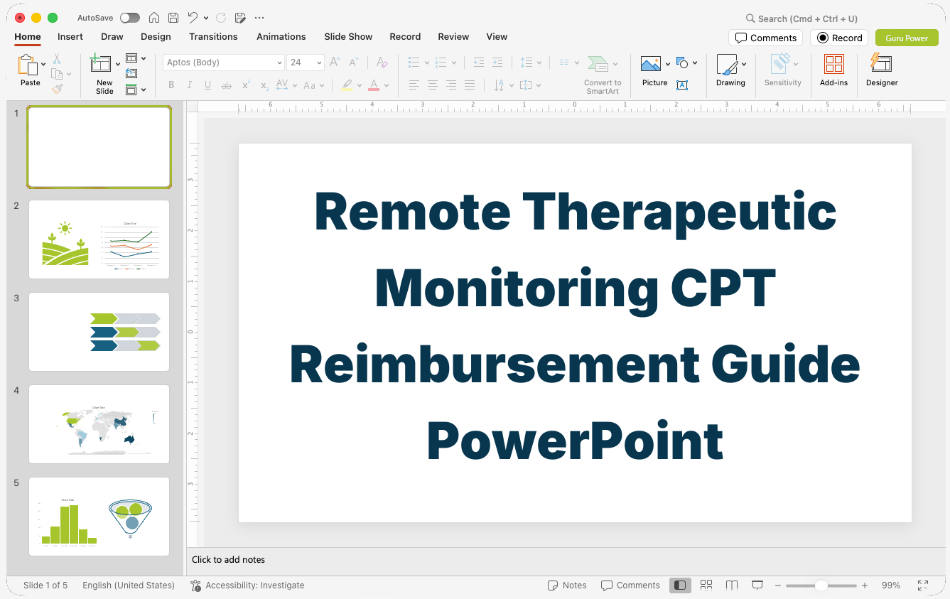 Remote Therapeutic Monitoring CPT Reimbursement Guide PowerPoint