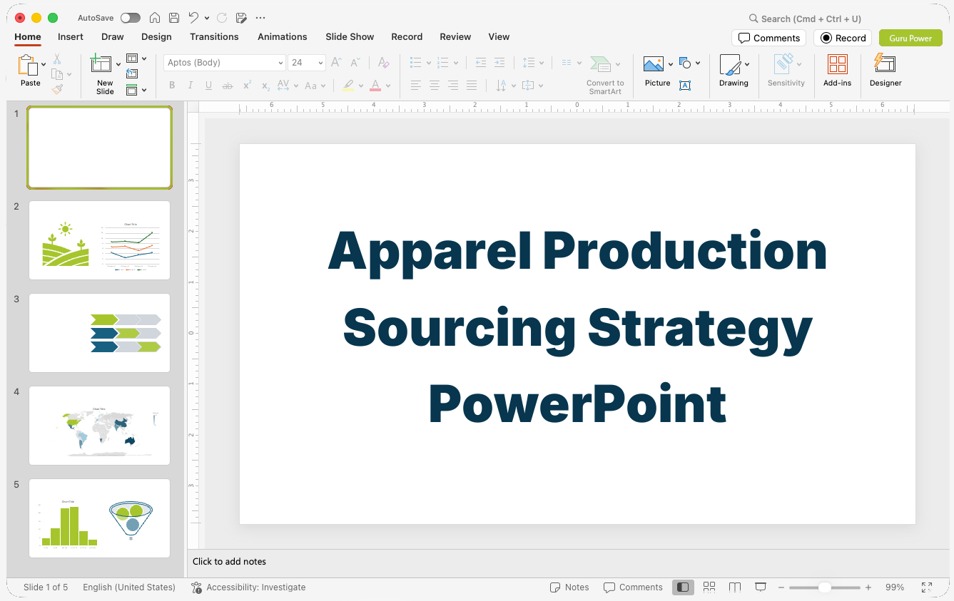 Apparel Production Sourcing Strategy PowerPoint