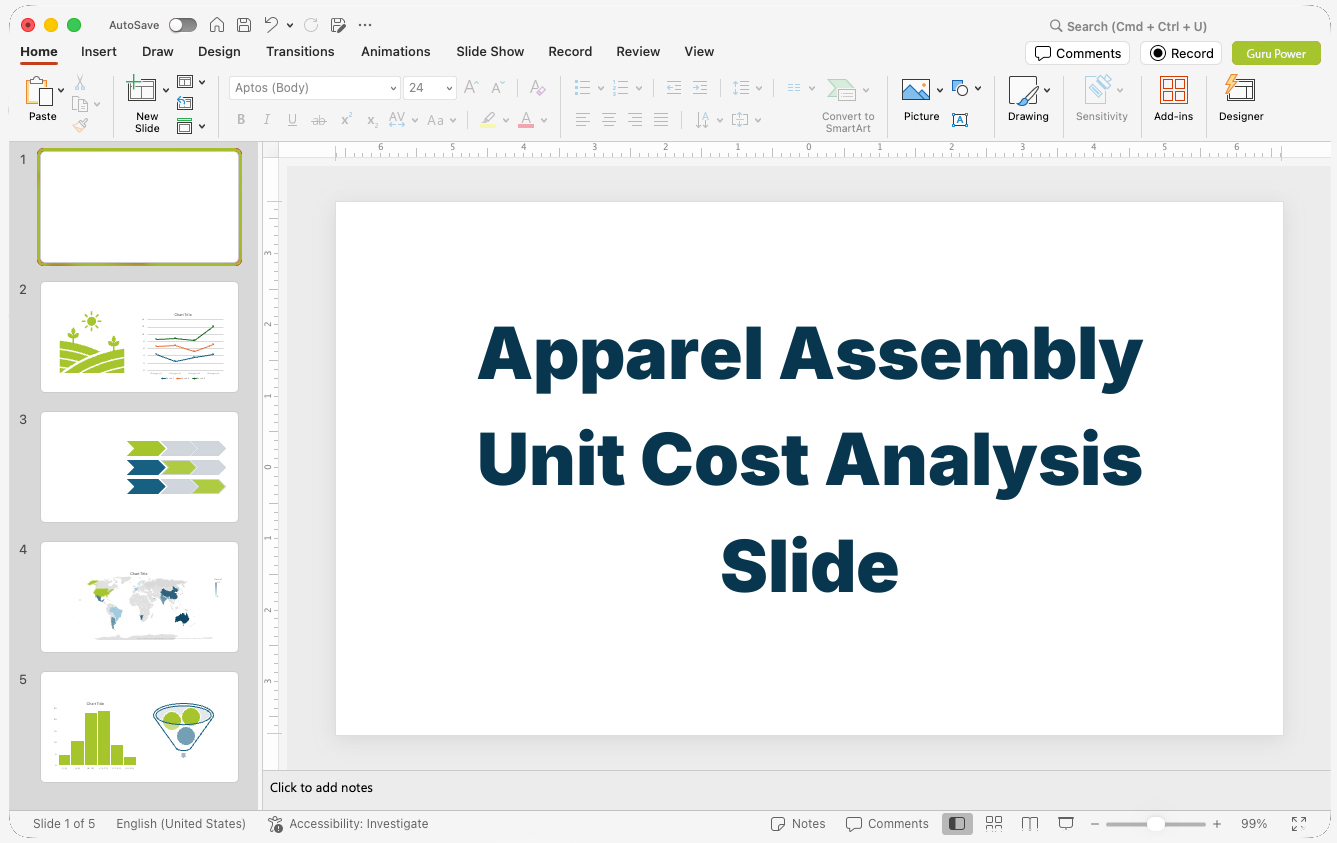 Apparel Assembly Unit Cost Analysis Slide-Deck