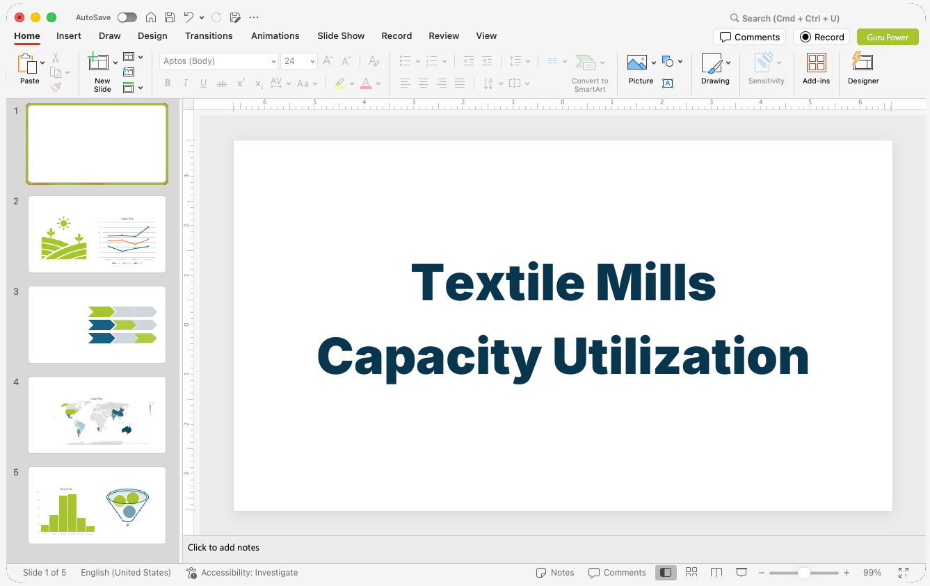 Textile Mills Capacity Utilization Pitch-Deck