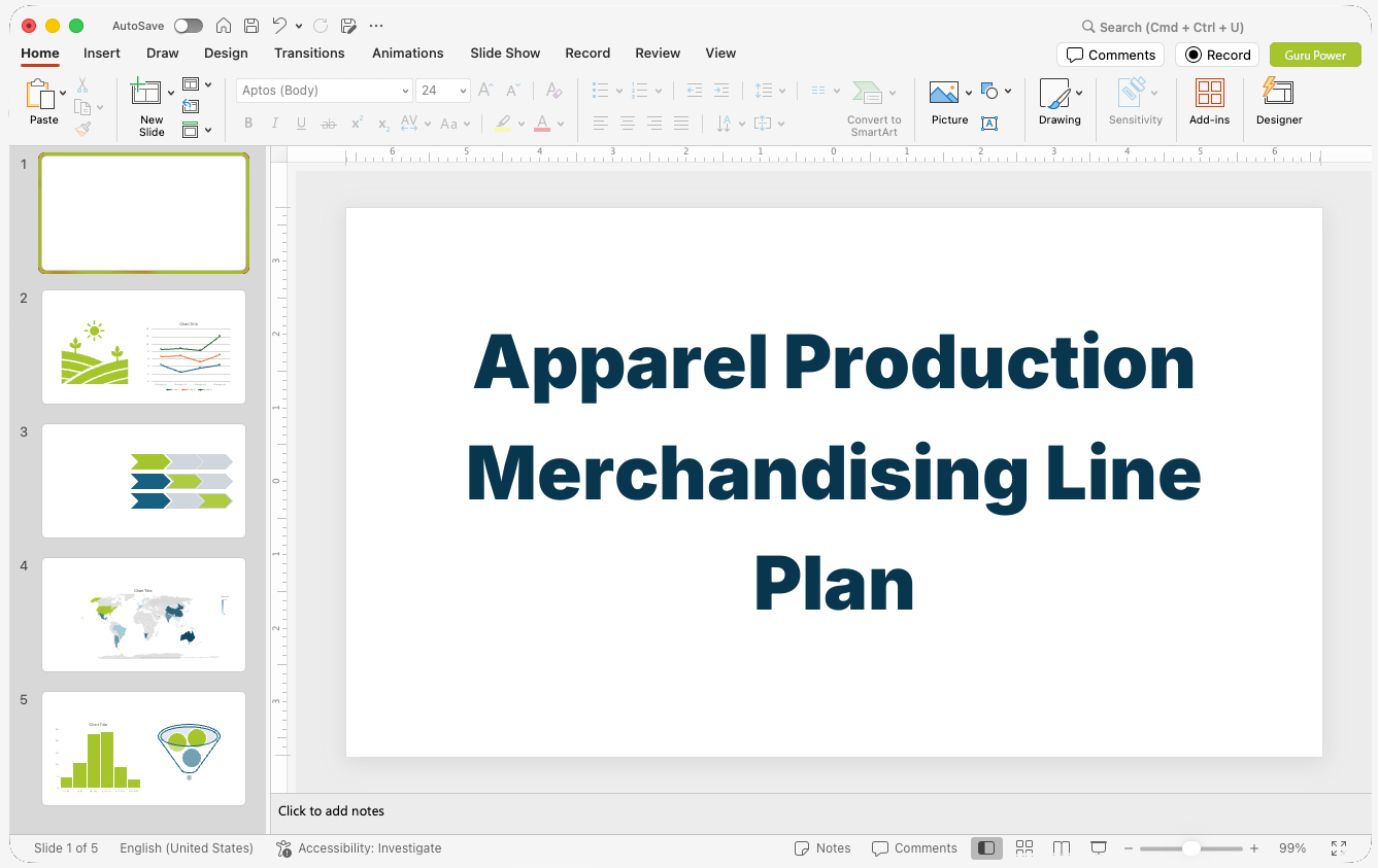 Apparel Production Merchandising Line Plan Presentation