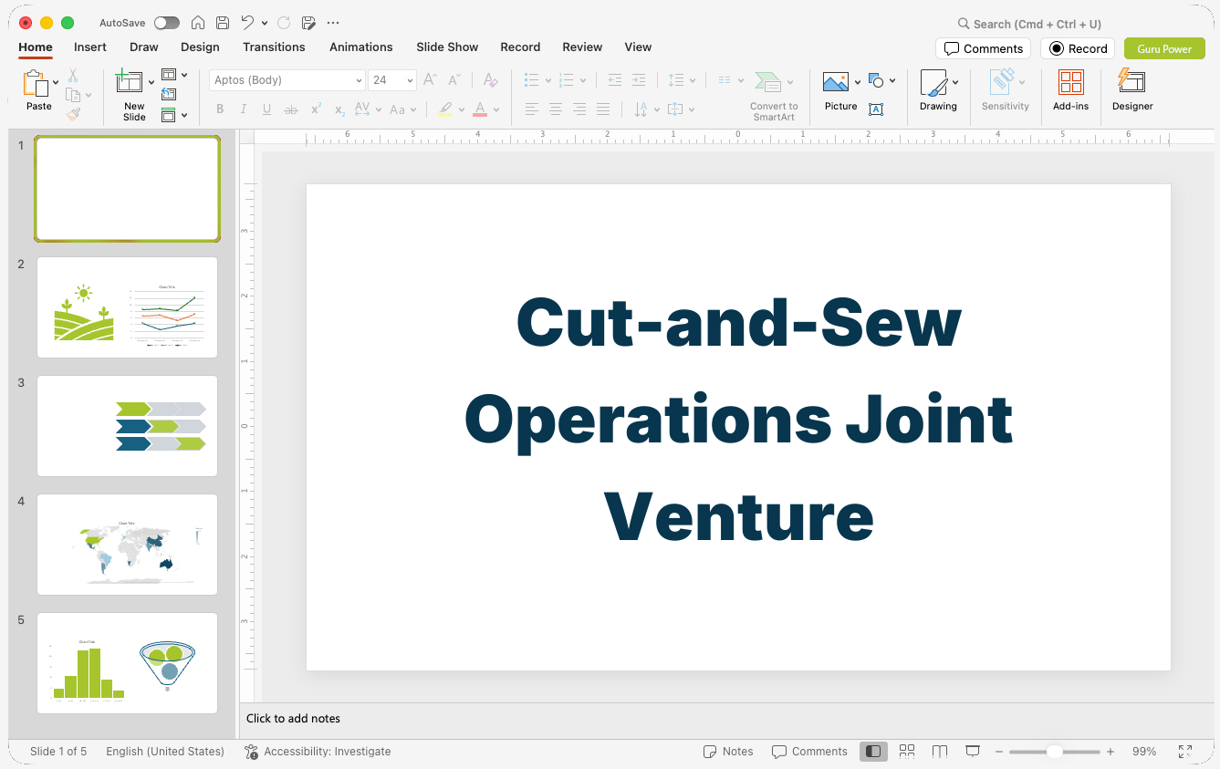 Cut-and-Sew Operations Joint Venture Presentation