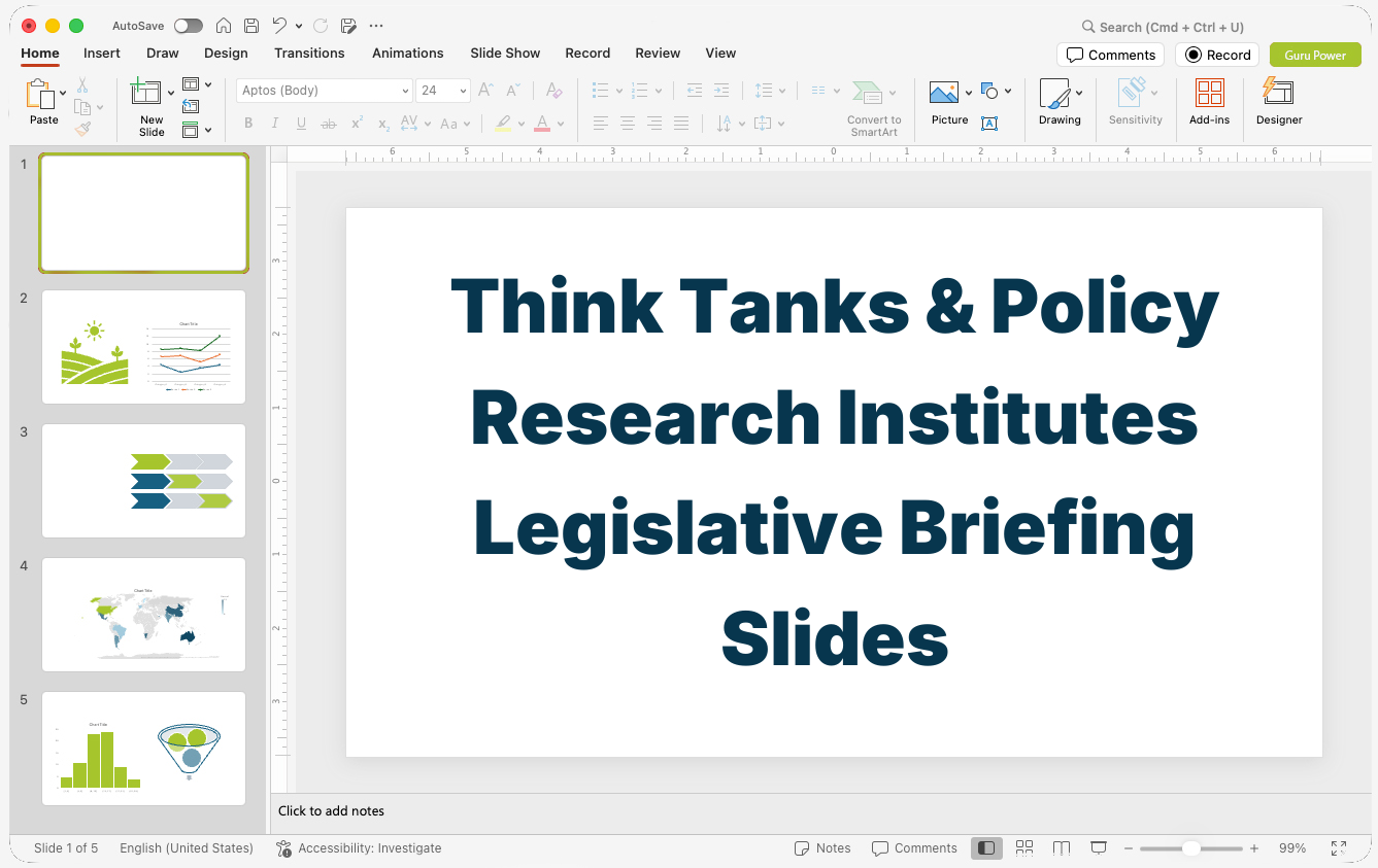 Think Tanks & Policy Research Institutes Legislative Briefing Slides
