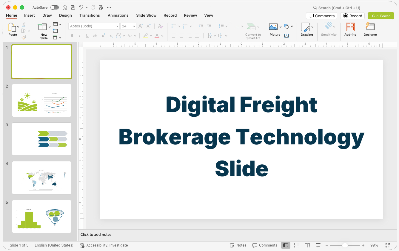 Digital Freight Brokerage Technology Slide-Deck