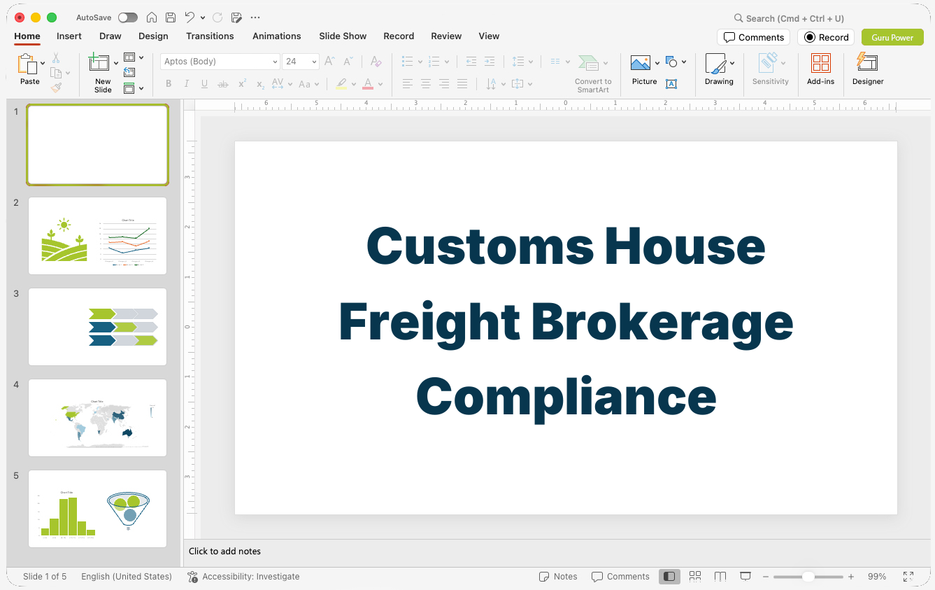 Customs House Freight Brokerage Compliance Deck