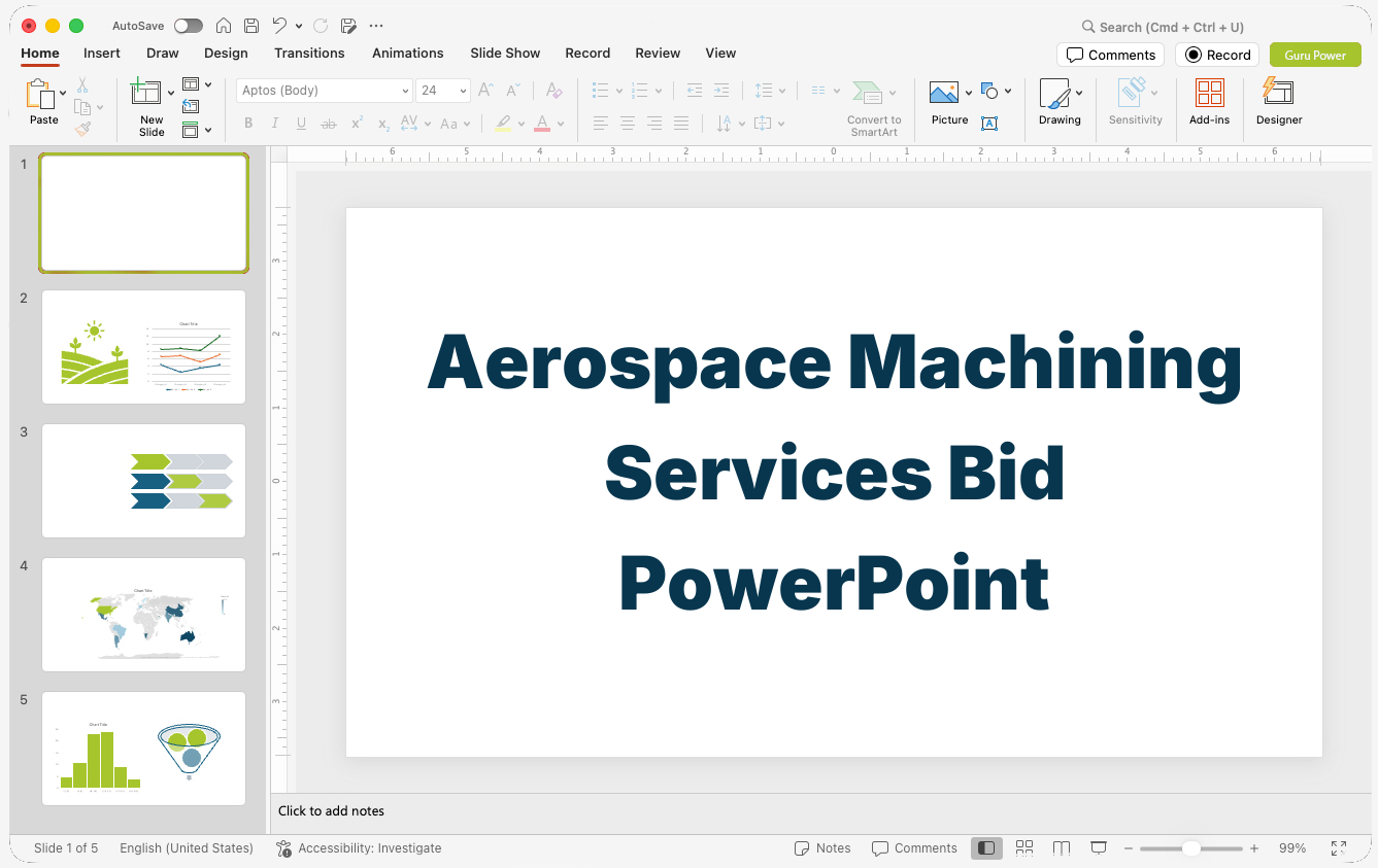 Aerospace Machining Services Bid PowerPoint