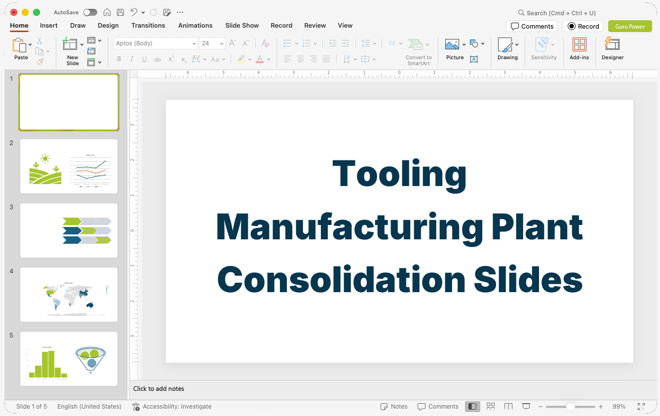 Tooling Manufacturing Plant Consolidation Slides
