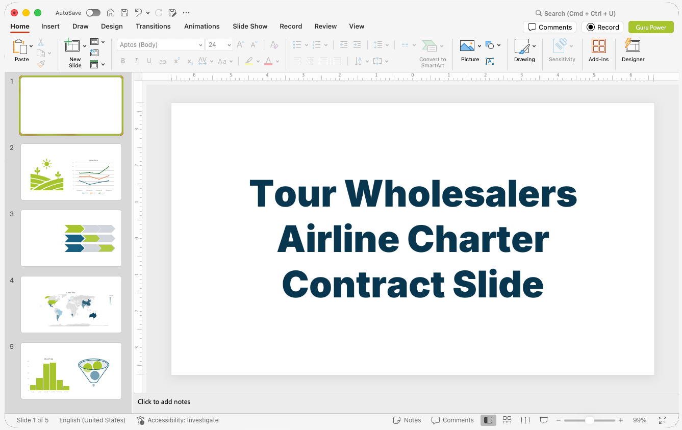 Tour Wholesalers Airline Charter Contract Slide-Deck