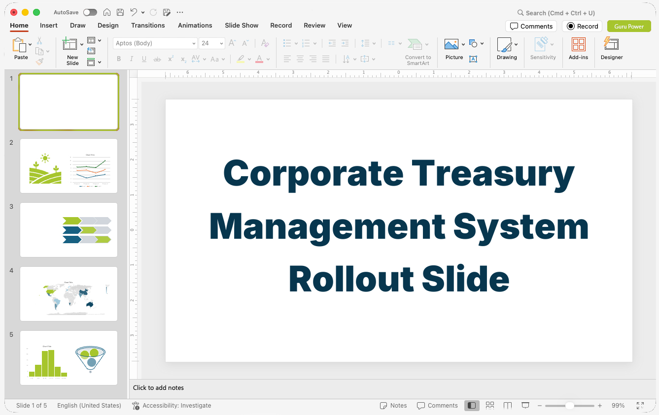 Corporate Treasury Management System Rollout Slide-Deck