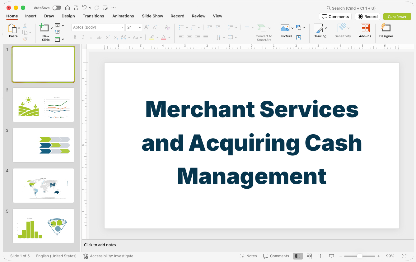 Merchant Services and Acquiring Cash Management Presentation
