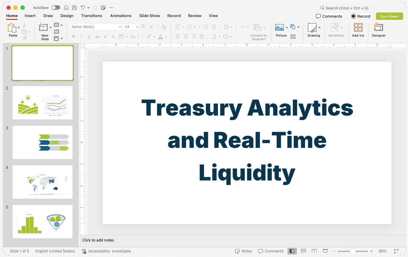 Treasury Analytics and Real-Time Liquidity Presentation